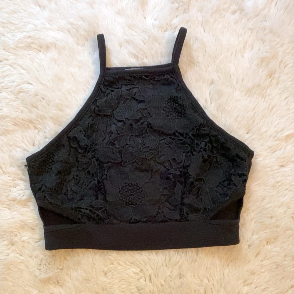 Charlottes Russe black holter crop top
